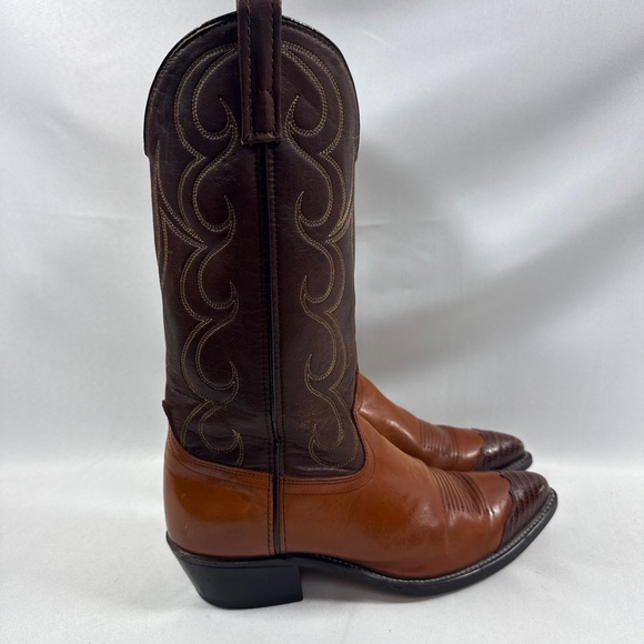 ACME Vintage Western Cowboy Boots Leather Lizard Toe Women’s 8.5 - Picture 10 of 16
